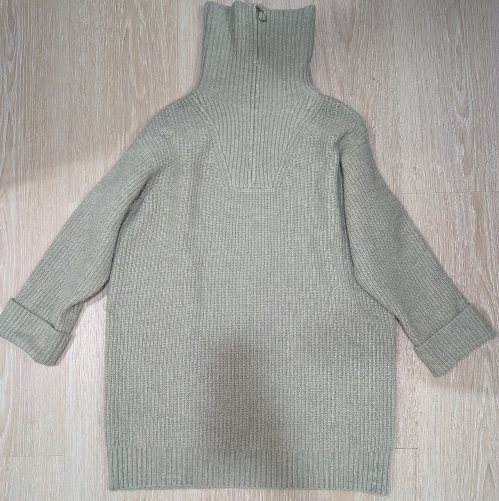 SNIDEL Sage Turtleneck Oversized Mini Sweater Dress